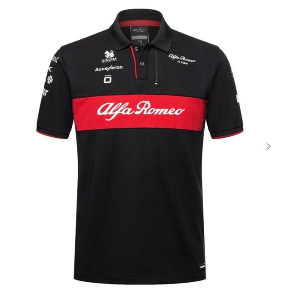 NEW! Alfa Romeo Racing F1 2023 Kids Team Polo Shirt- Black